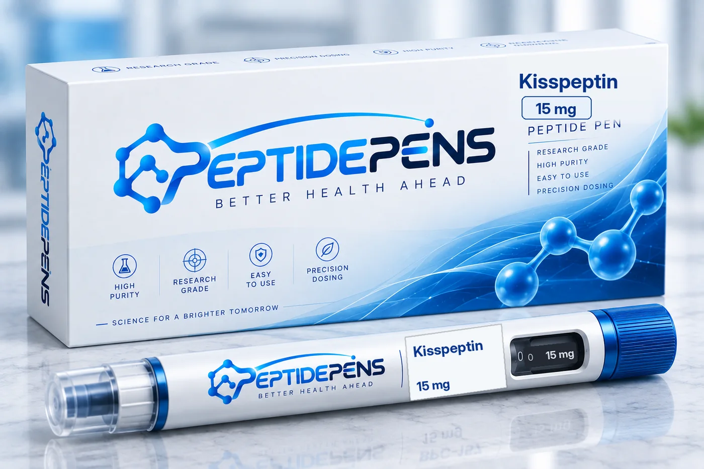 Kisspeptin Pen mit 15 mg, Pen und Verpackung