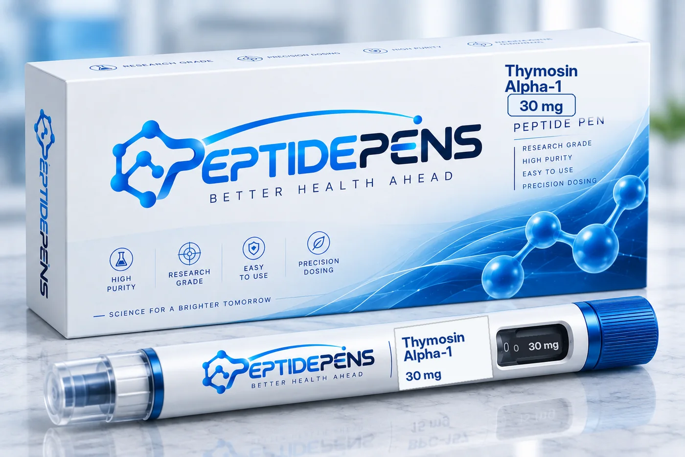 Thymosin Alpha-1 Pen mit 30 mg, Pen und Verpackung