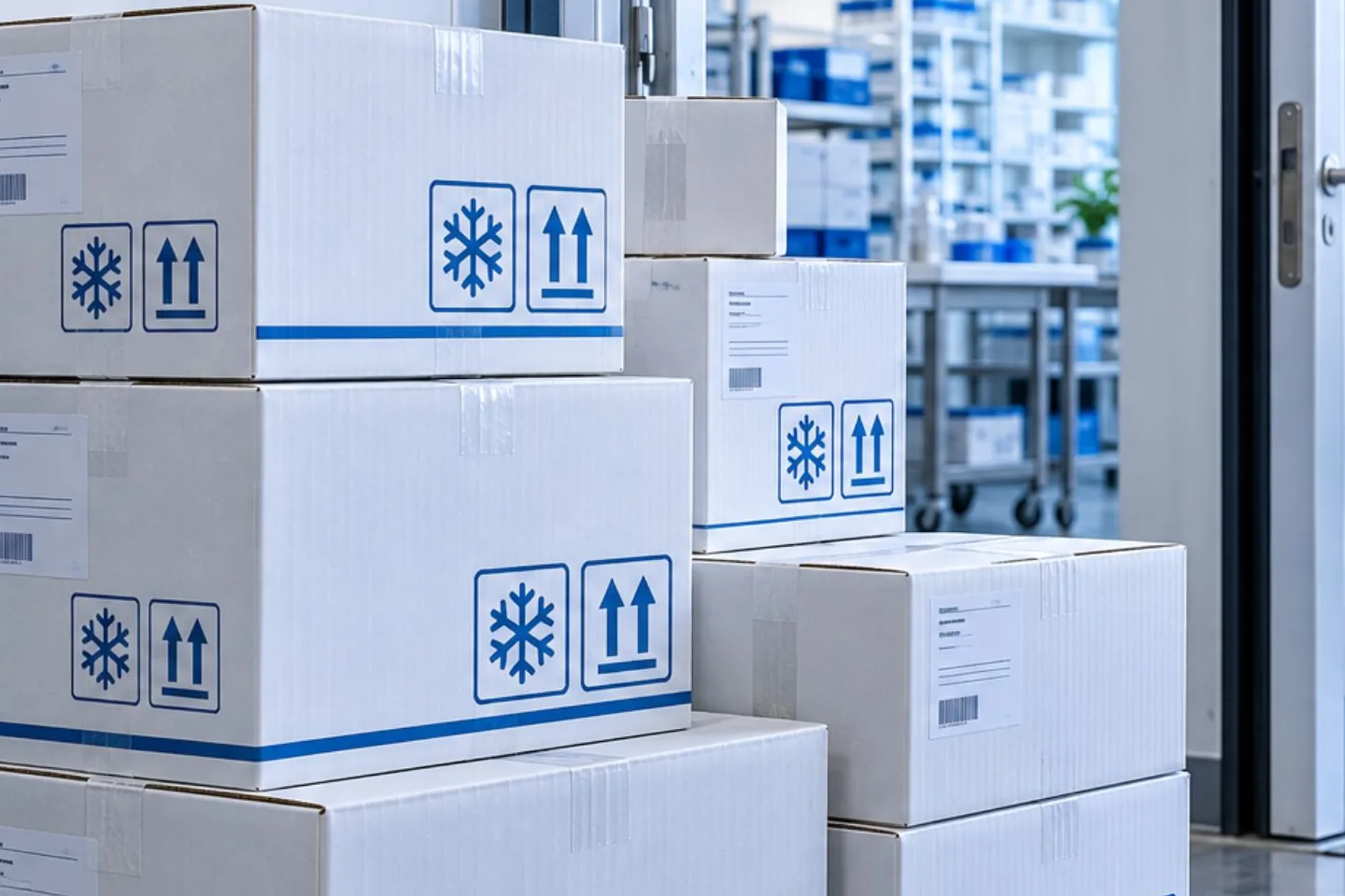 Verschlossener Versandkarton ohne Aufdruck